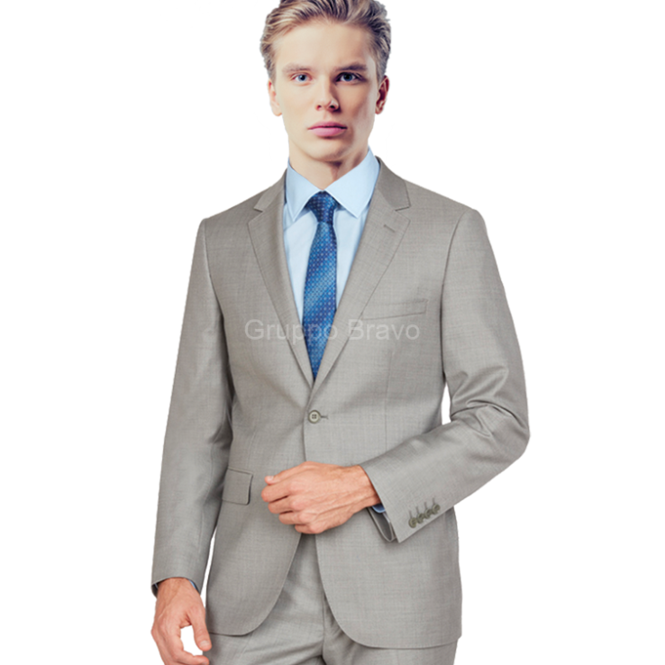 E59663-4-Enzo Suit-Solid Light Gray