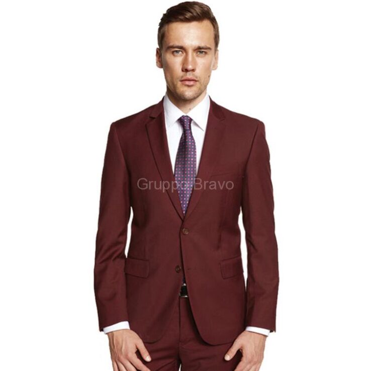 G47815-12-Giorgio Fiorelli Suit-Solid Burgandy