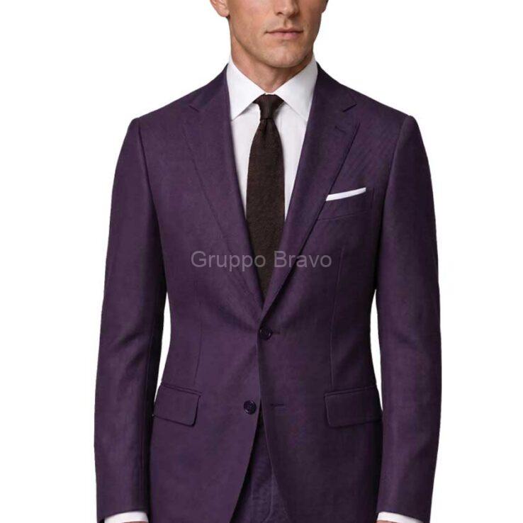 M87185-4-Mantoni Suit-Dark Lavender Black