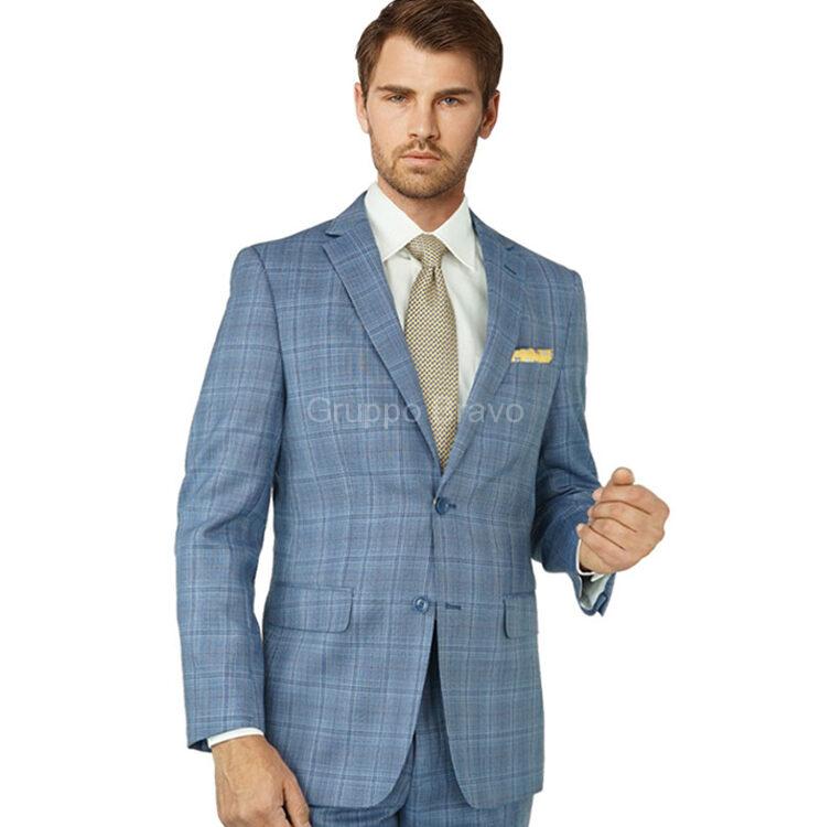 M87207-1-Mantoni Suit-Lt. Blue Plaid – Gruppo Bravo