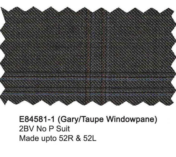 E84581-1-Enzo Suit-Gray/Taupe Windowpane