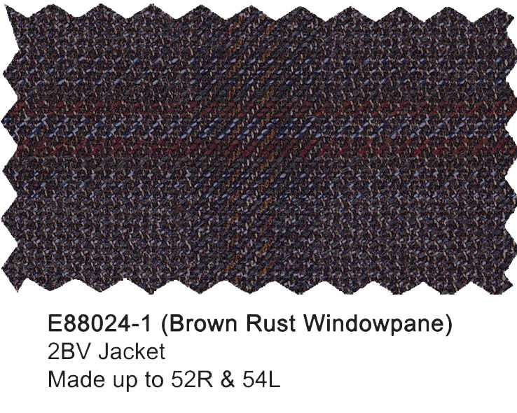 E88024-1-Enzo Wool Jacket-Brown Rust Windowpane