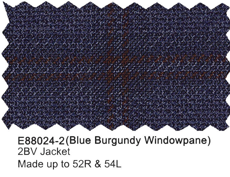 E88024-2-Enzo Wool Jacket-Blue Burgundy Windowpane