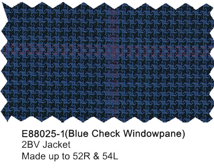 E88025-1-Enzo Wool Jacket-Blue Check Windowpane