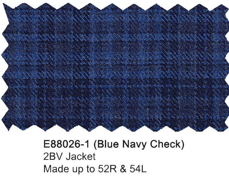 E88026-1-Enzo Wool Jacket-Blue Navy Check