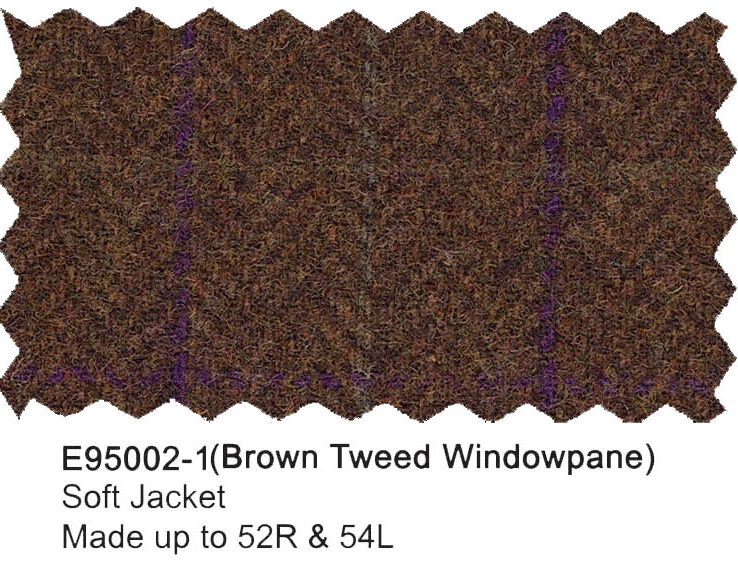 E95002-1-Enzo Soft Jacket-Brown Tweed Windowpane