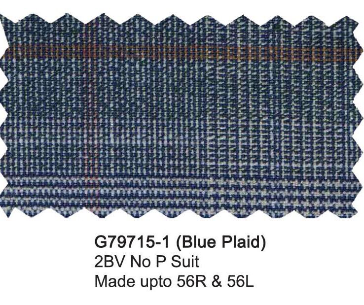 G79715-1-Giorgio Fiorelli Suit-Blue Plaid