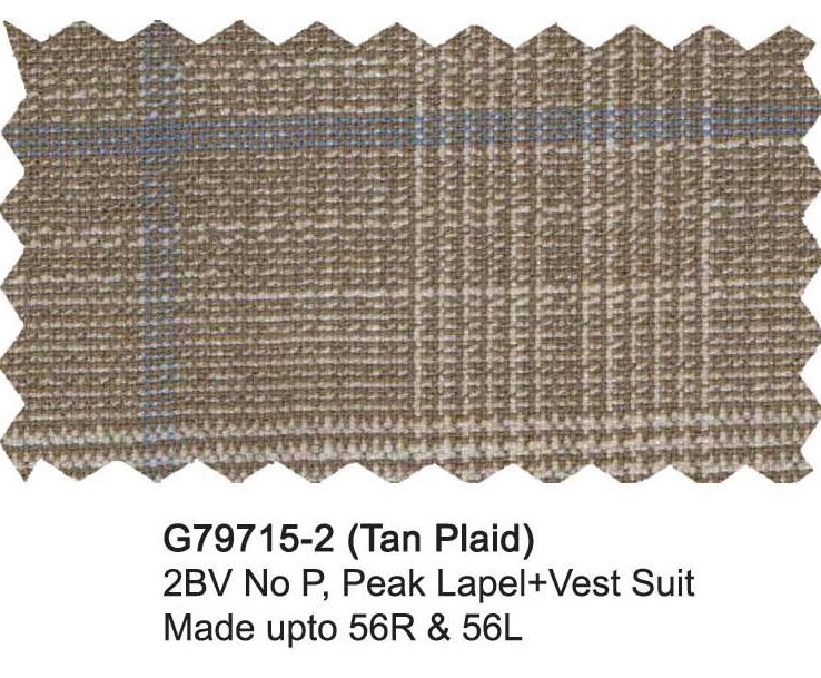 G79715-2-Giorgio Fiorelli Suit-Tan Plaid