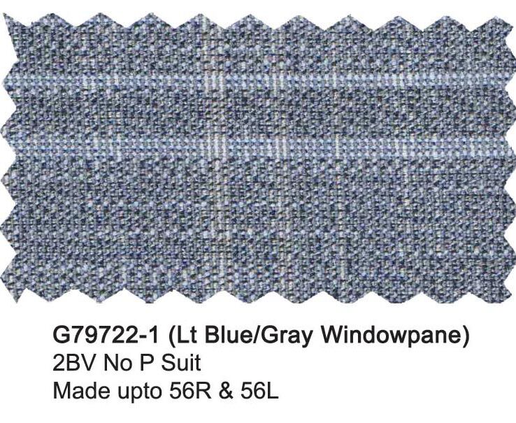 G79722-1-Giorgio Fiorelli Suit- Lt. Blue/Gray Windowpane