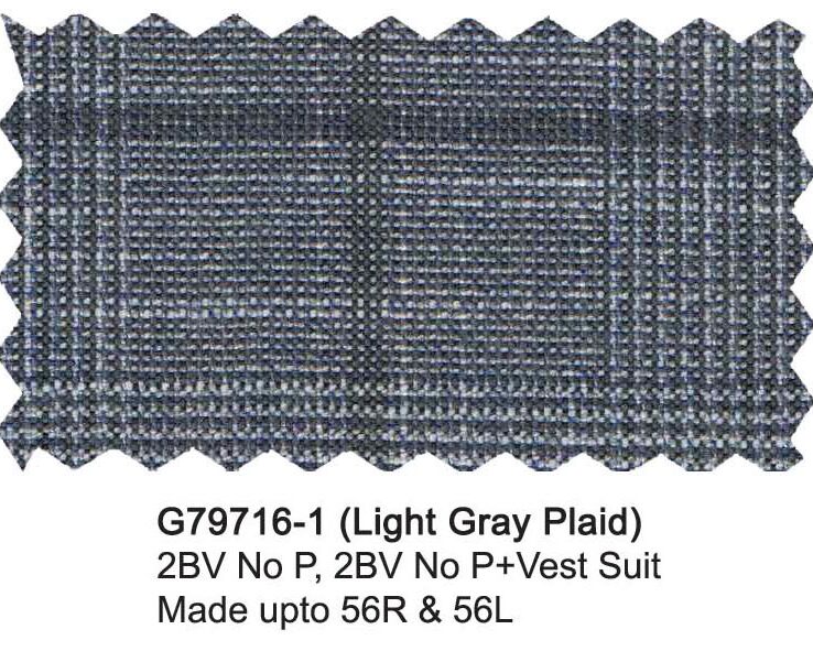 G79716-1-Giorgio Fiorelli Suit-Lt. Gray Plaid