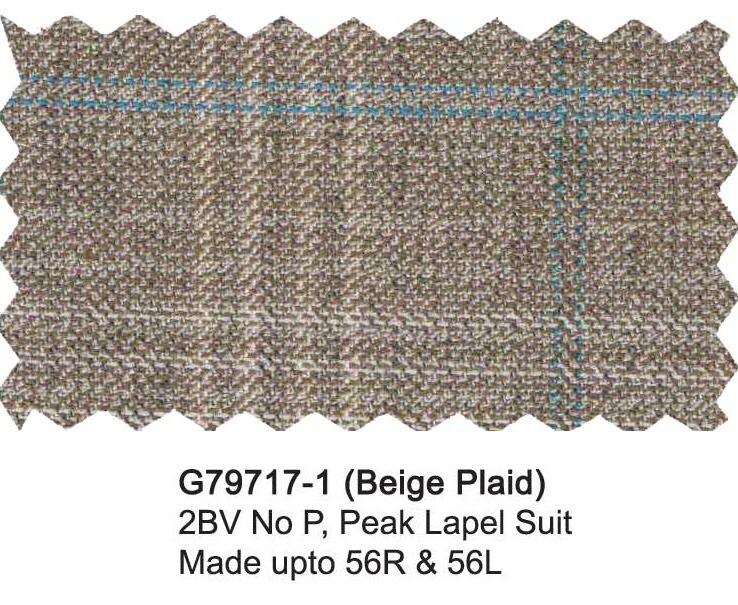 G79717-1-Giorgio Fiorelli Suit-Beige Plaid
