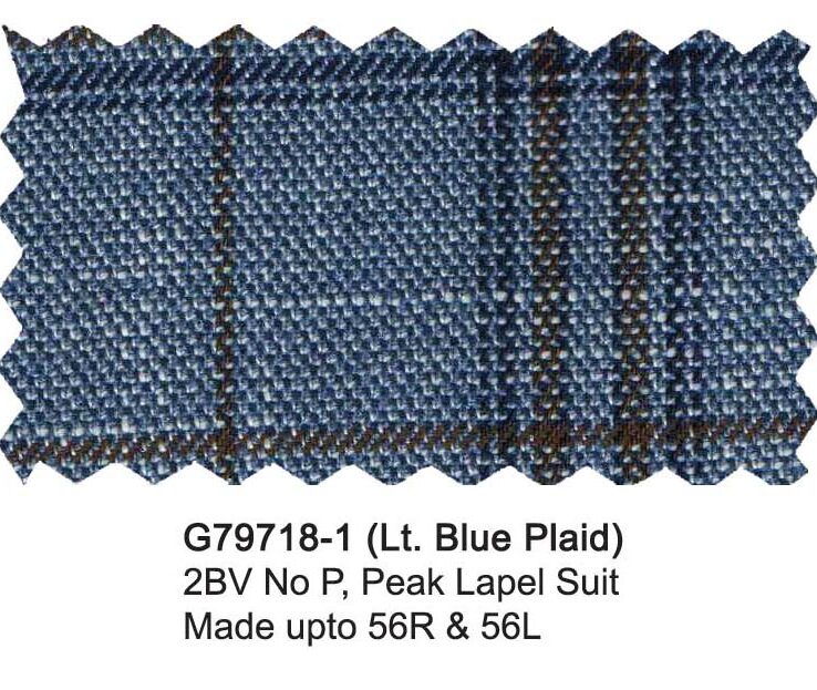 G79718-1-Giorgio Fiorelli Suit-Lt. Blue Plaid