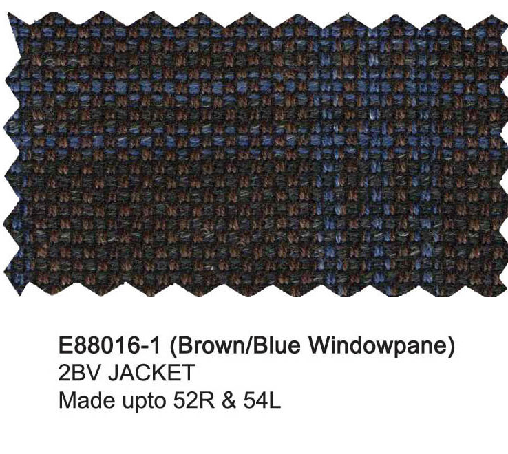 E88016-1-Enzo Wool Jacket-Brown/Blue Windowpane