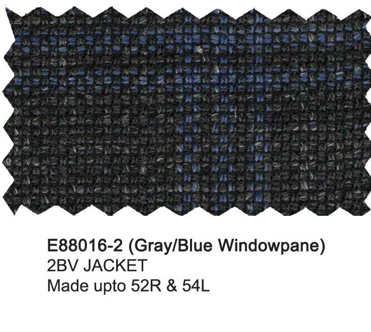E88016-2-Enzo Wool Jacket-Gray/Blue Windowpane