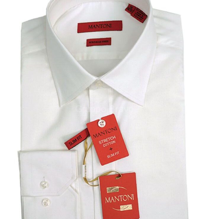 Mantoni Derss Shirts-M20031-1-Solid White