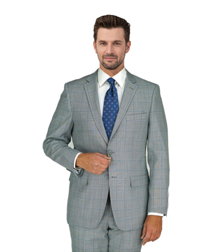 M87831-1-Mantoni Suit-Lt. Gray Windowpane – Gruppo Bravo