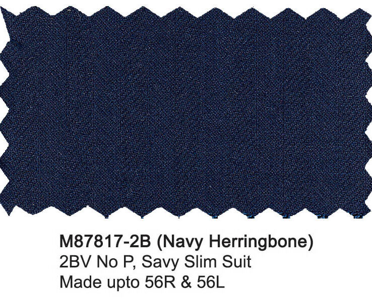 M87817-2B-Mantoni Suit-Navy Harringbone