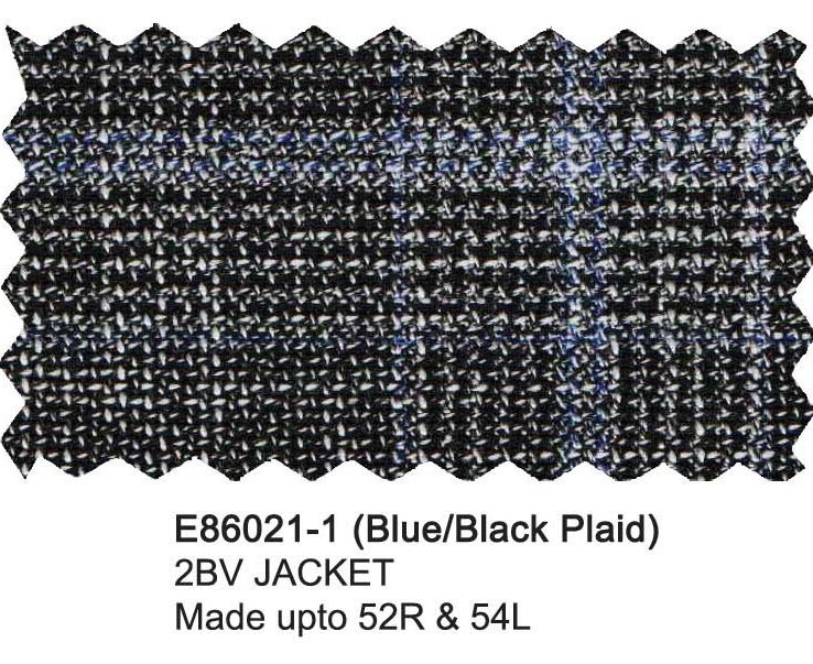 E86021-1-Enzo Wool Jacket-Blue/Black Plaid