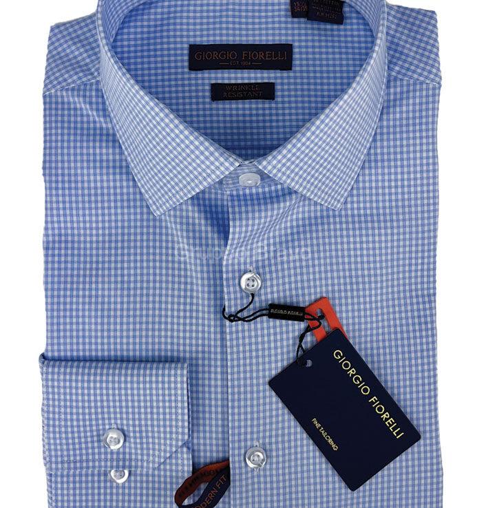 Giorgio Fiorelli Dress Shirts-G26004-1-Blue Check