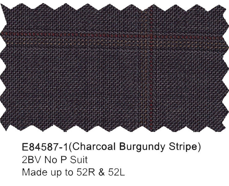 E84587-1-Enzo Suit-Charcoal Burgandy Stripe