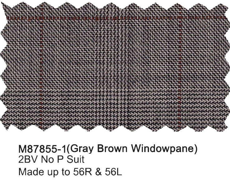 M87855-1-Mantoni Suit-Gray Brown Windowpane