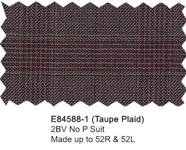 E84588-1-Enzo Suit-Taupe Plaid