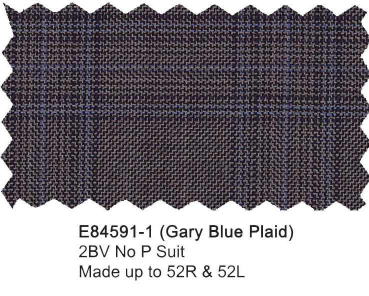 E84591-1-Enzo Suit-Gray Blue Plaid