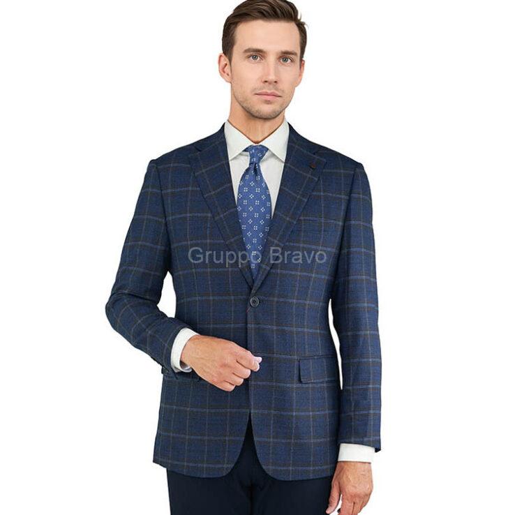 B66026-1-Bertolini Jacket-Blue Windowpane