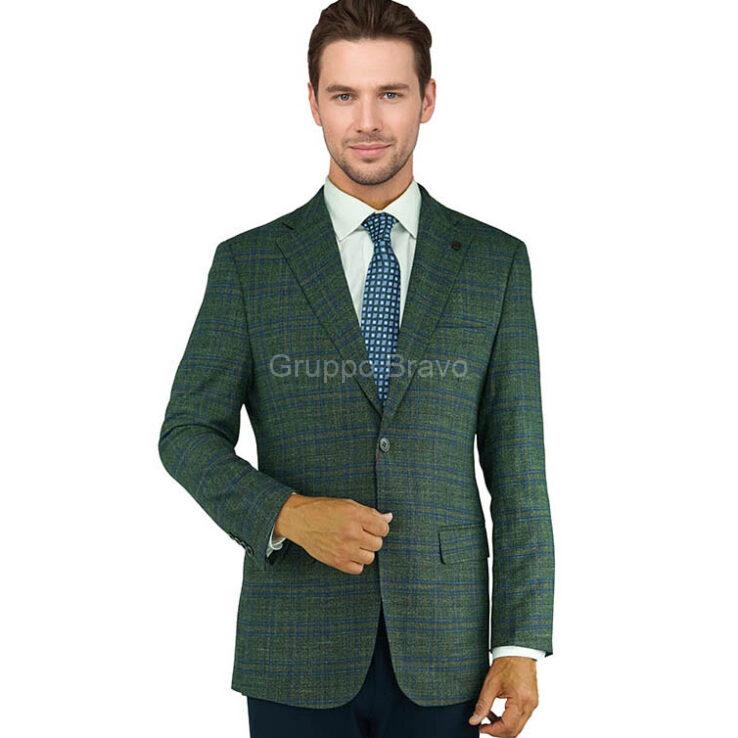 B66026-2-Bertolini Jacket-Forest Windowpane