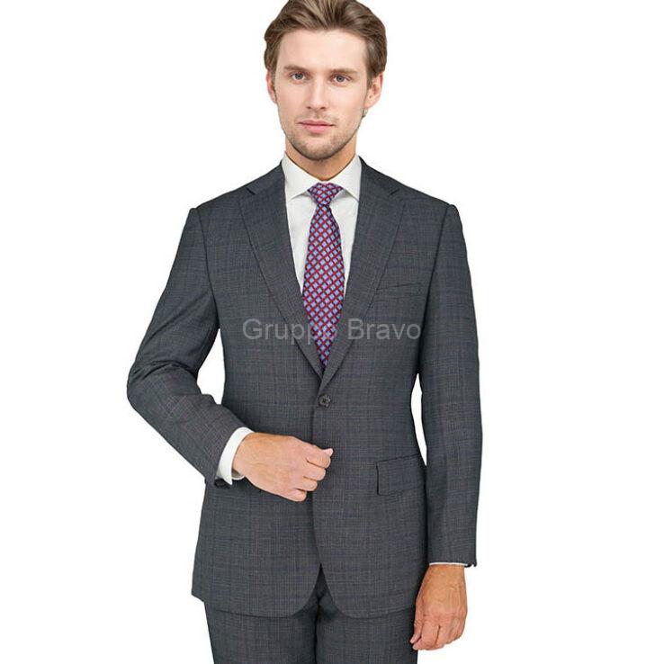 E84584-2-Enzo Suit-Gray Check Windowpane