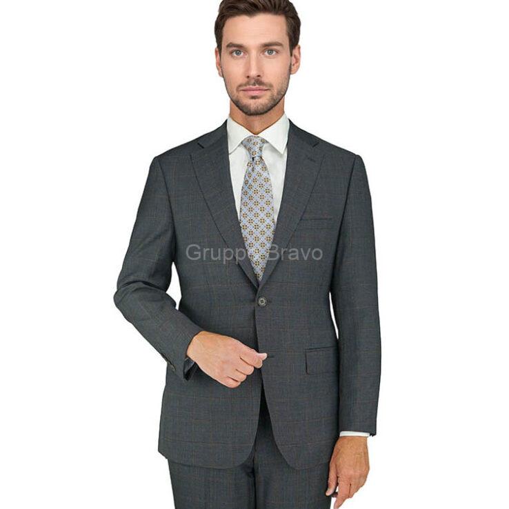 E84587-1-Enzo Suit-Charcoal Burgandy Stripe