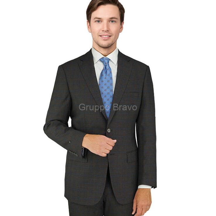 E84589-1-Enzo Suit-Brown Blue Windowpane