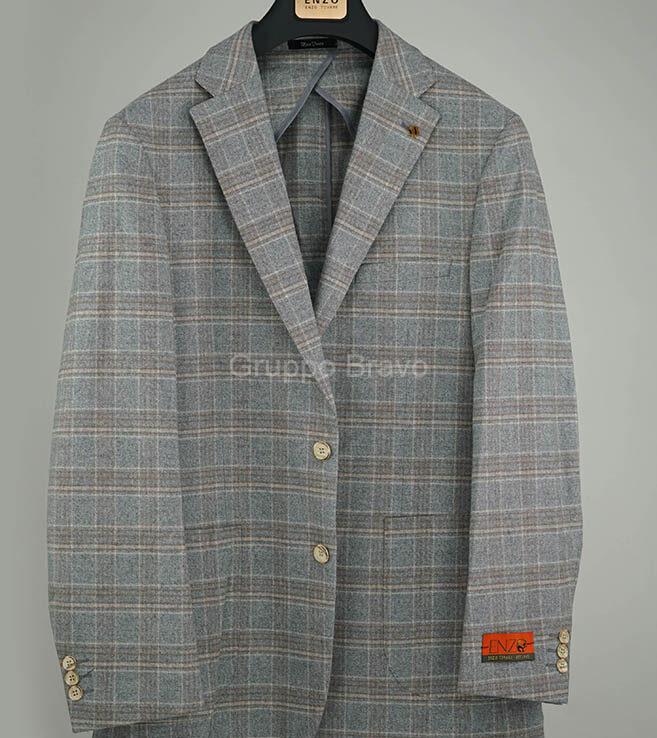 E95000-1-Enzo Soft Jacket-Lt. Gray Plaid