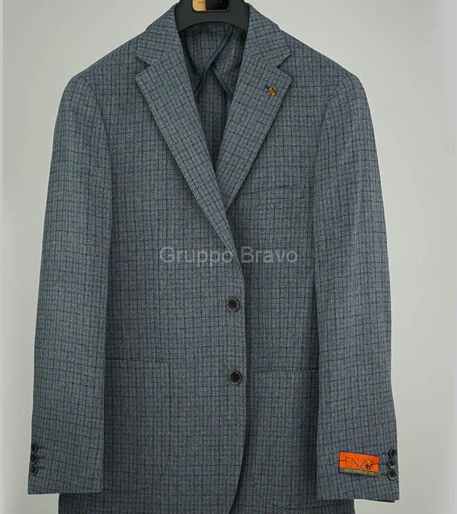 E95008-1-Enzo Soft Jacket-Gray Taupe Check