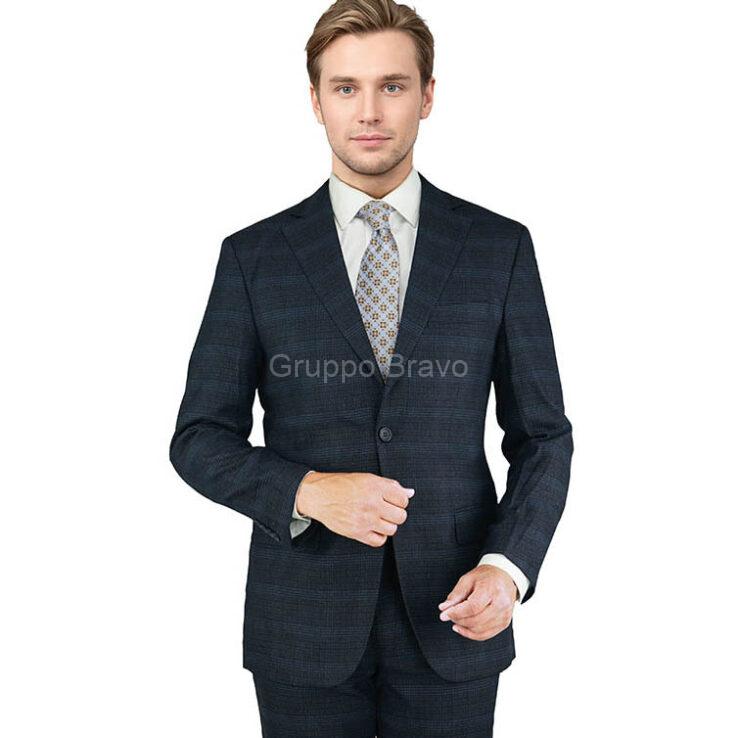 G79727-1-Giorgio Fiorelli Suit-Charcoal Blue Check