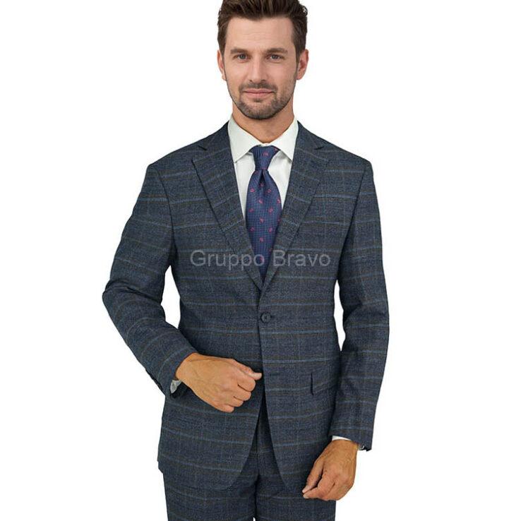 G79728-1-Giorgio Fiorelli Suit-Blue Mauve Windowpane