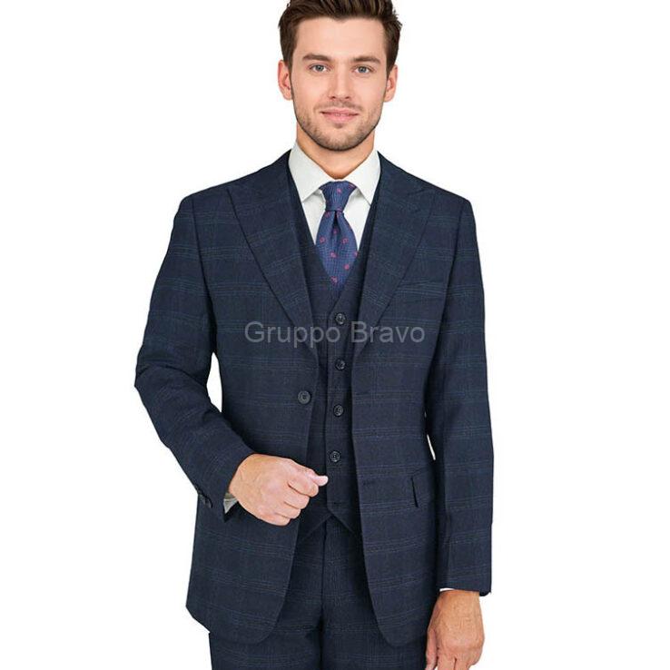 G79730-1-Giorgio Fiorelli Suit-Navy Windowpane