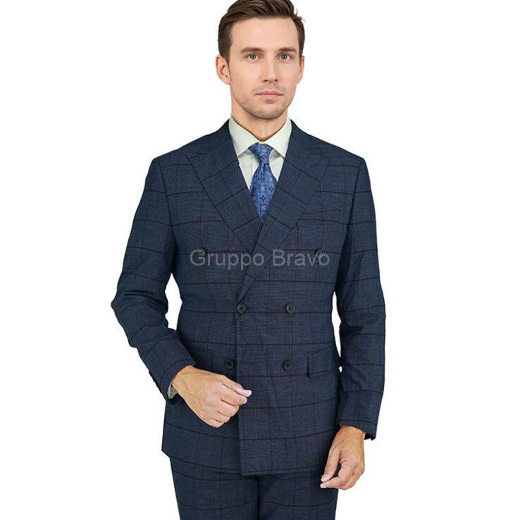 G79731-1-Giorgio Fiorelli Suit-Blue Plaid