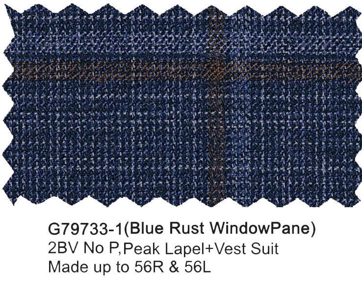 G79733-1-Giorgio Fiorelli Suit-Blue Rust Windowpane