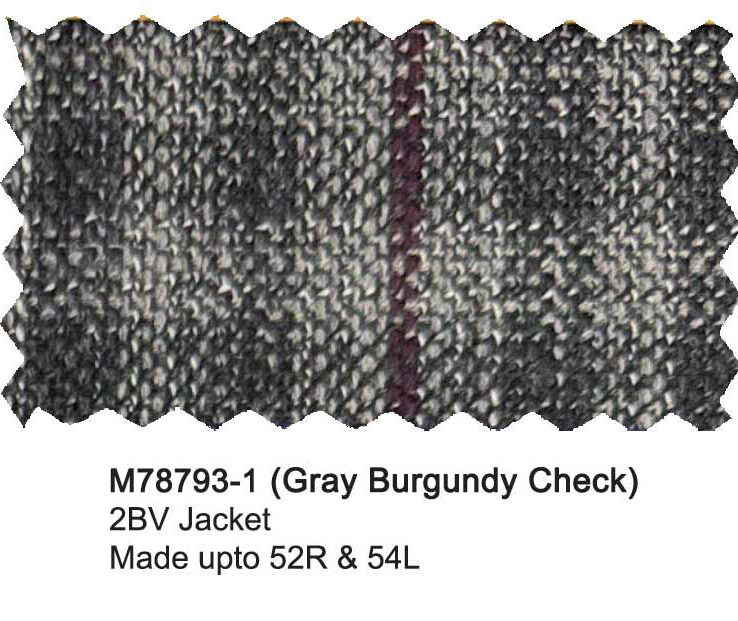 M78793-1-Mantoni Wool Jacket-Gray Burgundy Check