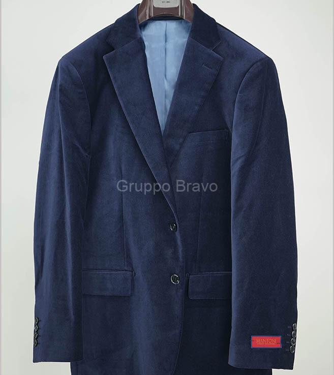 M42000-2-Mantoni Velvet Jacket-Navy Blue