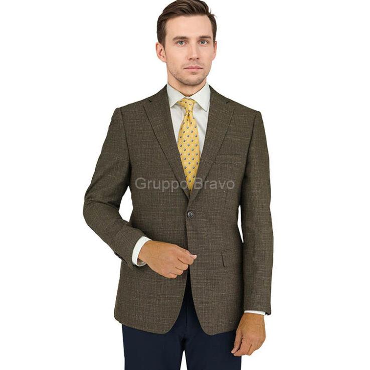 M78790-2-Mantoni Wool Jacket-Camel Crossweave