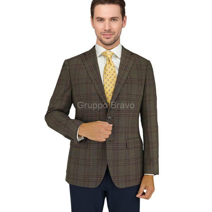 M78791-1-Mantoni Wool Jacket-Brown Windowpane