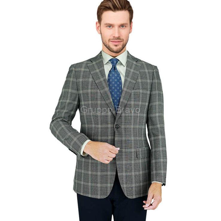 M78789-1-Mantoni Wool Jacket-Black White Windowpane