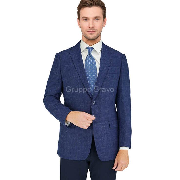 M78792-1-Mantoni Wool Jacket-Blue Navy Hopsack