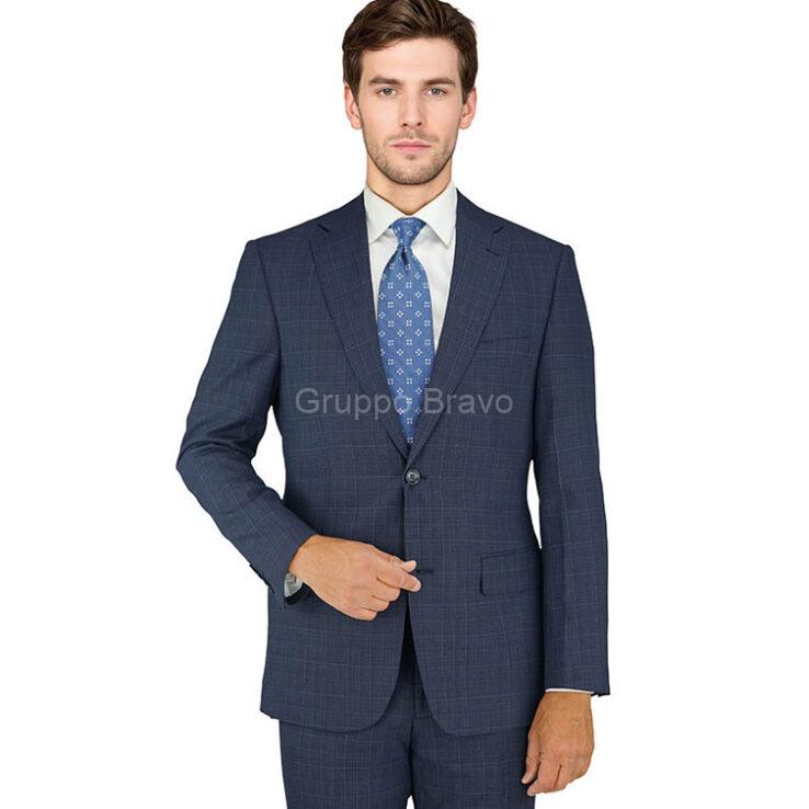 M87861-1-Mantoni Suit-Navy Check Windowpane