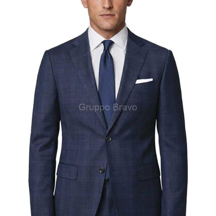 M87904-2-Mantoni Suit-Navy Plaid