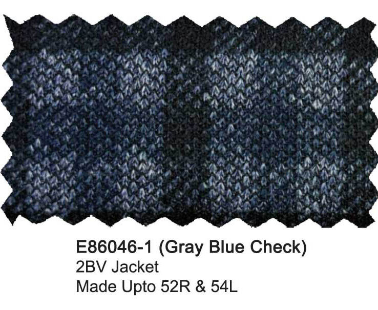 E86046-1-Enzo Wool Jacket-Gray Blue Check