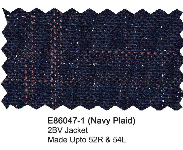 E86047-1-Enzo Wool Jacket-Navy Plaid