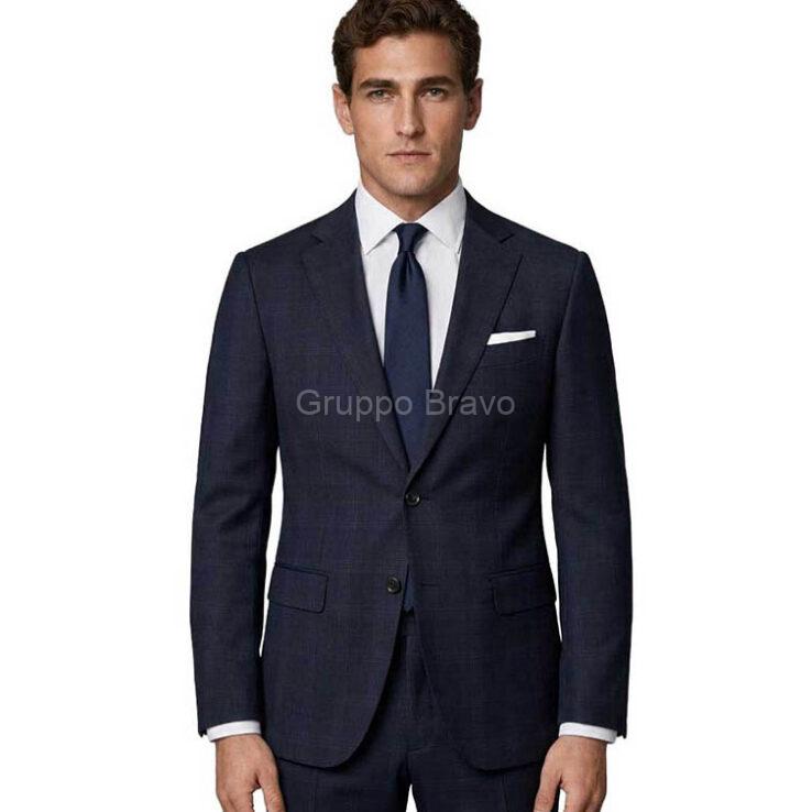 E84611-2-Enzo Suit-Navy Tonal Windowpane